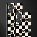 black cherries check pattern glass case for samsung galaxy a32 4g image-2