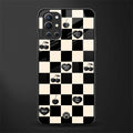 black cherries check pattern glass case for oneplus 9r image
