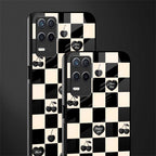 black cherries check pattern glass case for realme narzo 30 5g image-2
