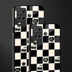 black cherries check pattern glass case for oppo a54 image-2