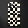 black cherries check pattern glass case for oneplus nord ce 5g image