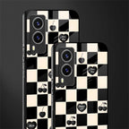 black cherries check pattern glass case for vivo v21e 5g image-2