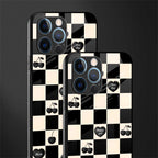black cherries check pattern glass case for iphone 12 pro image-2