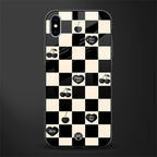 black cherries check pattern glass case for iphone xs max image
