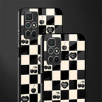 black cherries check pattern glass case for redmi 10 prime image-2