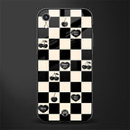 black cherries check pattern glass case for iphone xr image