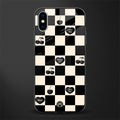 black cherries check pattern glass case for iphone xs image