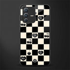 black cherries check pattern glass case for vivo v23 5g image
