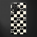 black cherries check pattern back phone cover | glass case for samsung galaxy m33 5g
