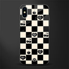 black cherries check pattern glass case for iphone x image