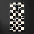 black cherries check pattern glass case for oneplus 7t pro image