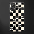 black cherries check pattern back phone cover | glass case for samsung galaxy a13 4g