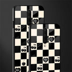 black cherries check pattern glass case for oneplus 7 pro image-2