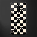 black cherries check pattern glass case for oneplus 7 pro image