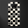 black cherries check pattern glass case for oneplus 7t image