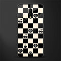 black cherries check pattern glass case for oneplus 7 image