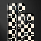 black cherries check pattern glass case for oneplus 8 pro image-2