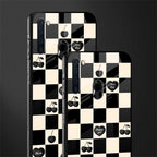 black cherries check pattern glass case for samsung a21 image-2