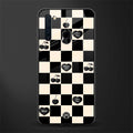 black cherries check pattern glass case for samsung a21 image