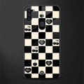 black cherries check pattern glass case for samsung galaxy m11 image