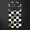 black cherries check pattern glass case for vivo x80 image