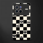 black cherries check pattern glass case for vivo x80 image