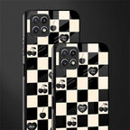 black cherries check pattern back phone cover | glass case for samsung galaxy f42