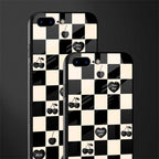 black cherries check pattern glass case for iphone 7 plus image-2