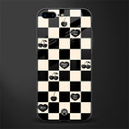 black cherries check pattern glass case for iphone 7 plus image