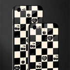 black cherries check pattern glass case for iphone se 2020 image-2
