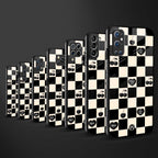 black cherries check pattern glass case for oppo a54 image-3