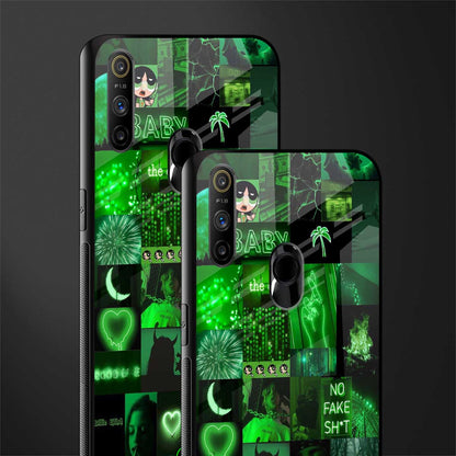 black green aesthetic collage glass case for realme narzo 20a image-2