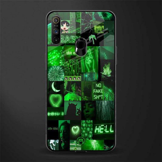 black green aesthetic collage glass case for realme narzo 20a image