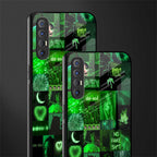 black green aesthetic collage glass case for oppo reno 3 pro image-2