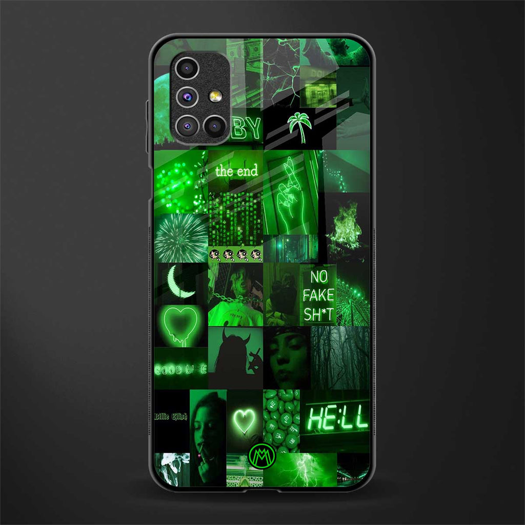 black green aesthetic collage glass case for samsung galaxy m51 image