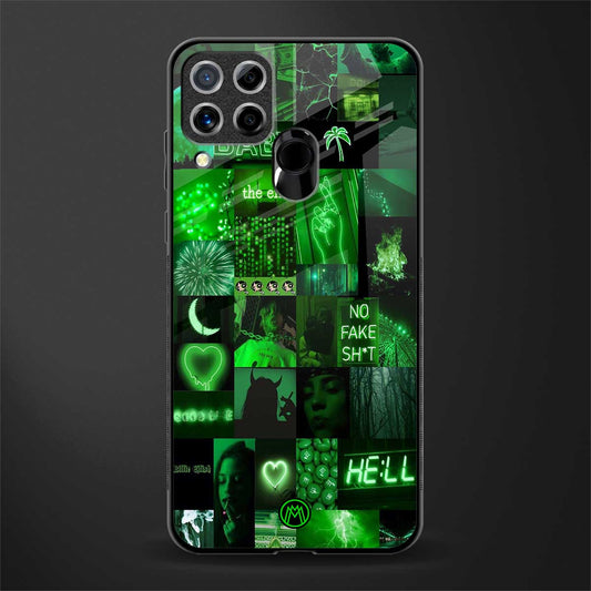 black green aesthetic collage glass case for realme c15 image