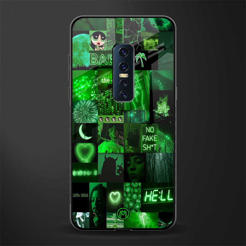 black green aesthetic collage glass case for vivo v17 pro image