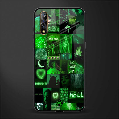 black green aesthetic collage glass case for vivo s1 image