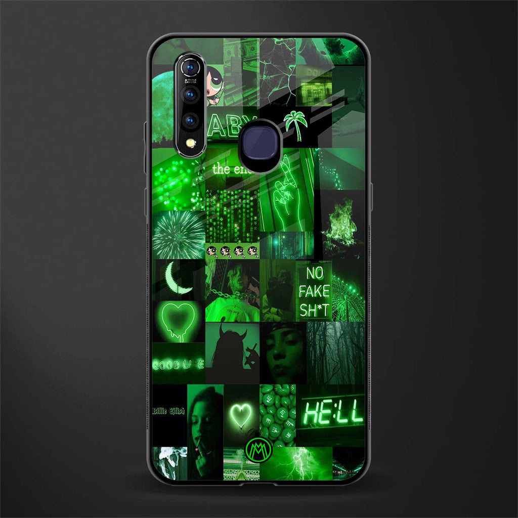 black green aesthetic collage glass case for vivo z1 pro image