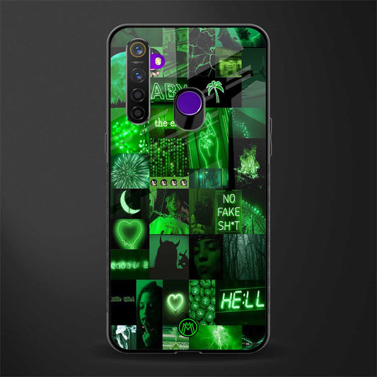 black green aesthetic collage glass case for realme 5s image