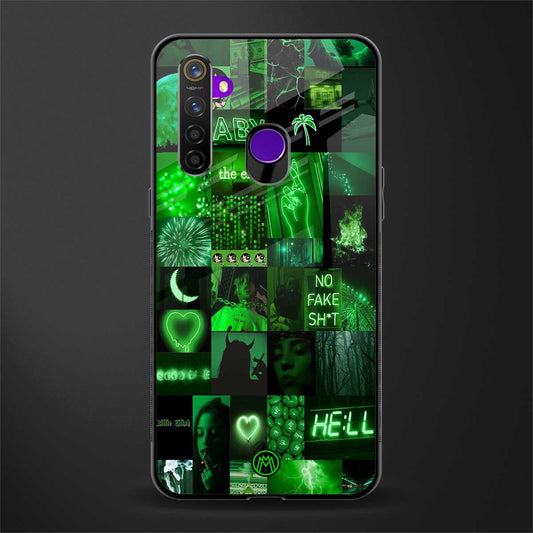 black green aesthetic collage glass case for realme narzo 10 image