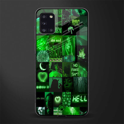 black green aesthetic collage glass case for samsung galaxy a31 image