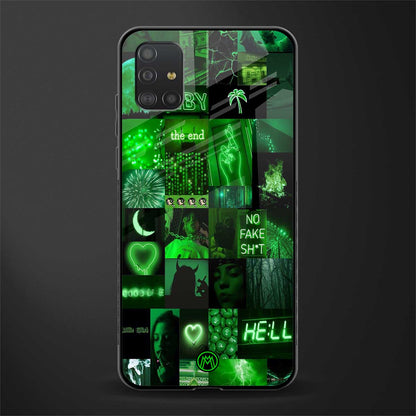 black green aesthetic collage glass case for samsung galaxy a51 image