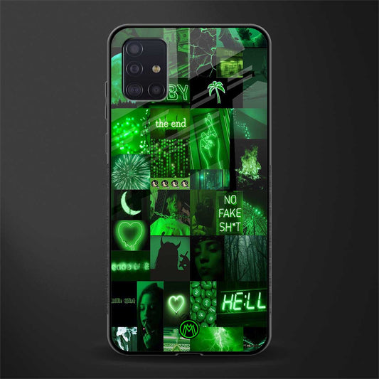 black green aesthetic collage glass case for samsung galaxy a71 image