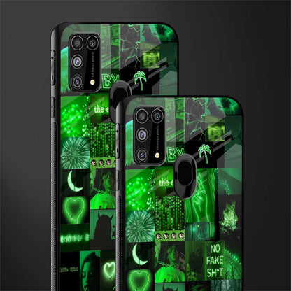 black green aesthetic collage glass case for samsung galaxy f41 image-2