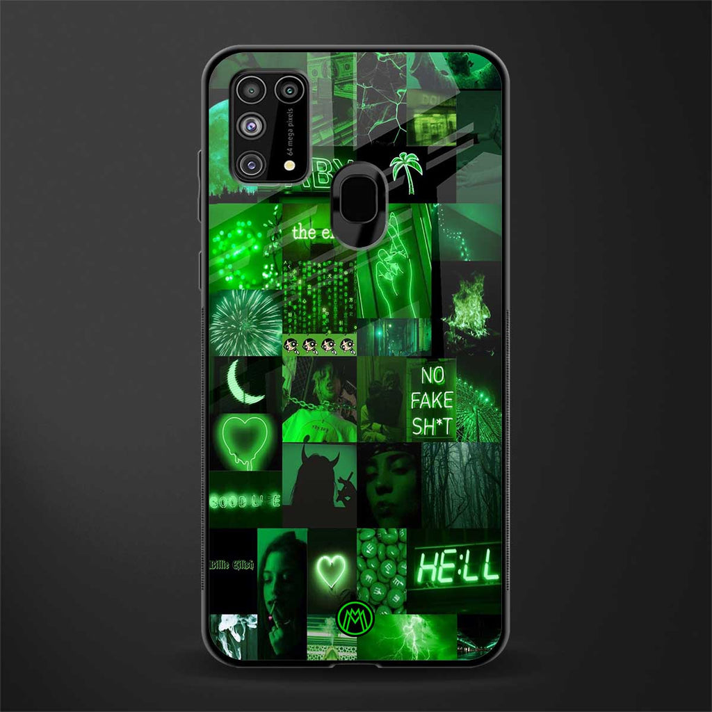 black green aesthetic collage glass case for samsung galaxy m31 image