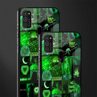 black green aesthetic collage glass case for samsung galaxy m21 image-2