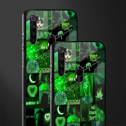 black green aesthetic collage glass case for redmi note 8 image-2