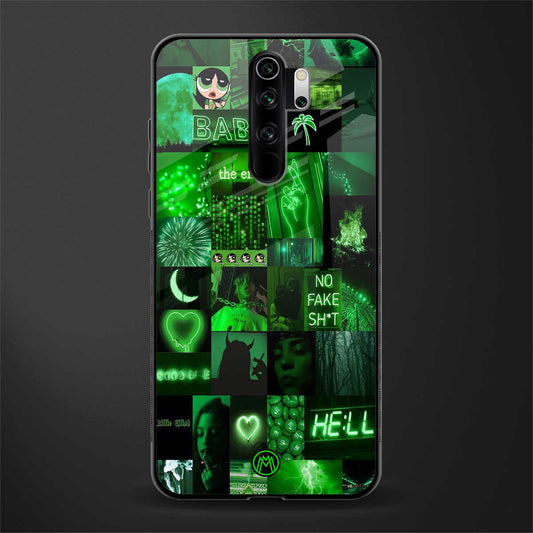black green aesthetic collage glass case for redmi note 8 pro image