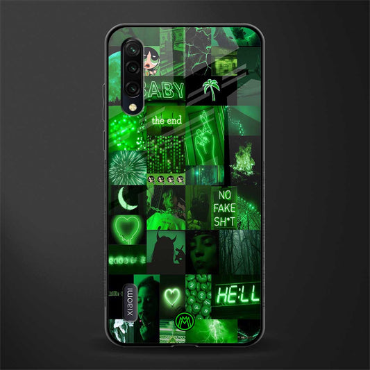 black green aesthetic collage glass case for mi a3 redmi a3 image
